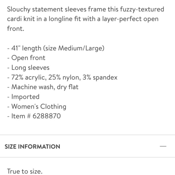 New AFRM Shaylee Black Longline Knit Open Front Cardigan Sweater Size XS/S - Picture 10 of 11